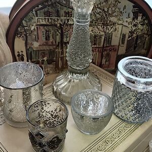 Pottery Barn Candlestick Included In Set Of 5Height & Textured Candleholders #3C